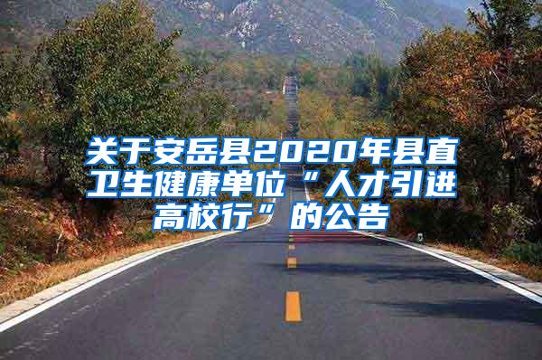 關(guān)于安岳縣2020年縣直衛(wèi)生健康單位“人才引進(jìn)高校行”的公告