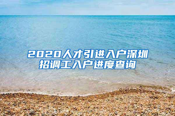 2020人才引進入戶深圳招調(diào)工入戶進度查詢