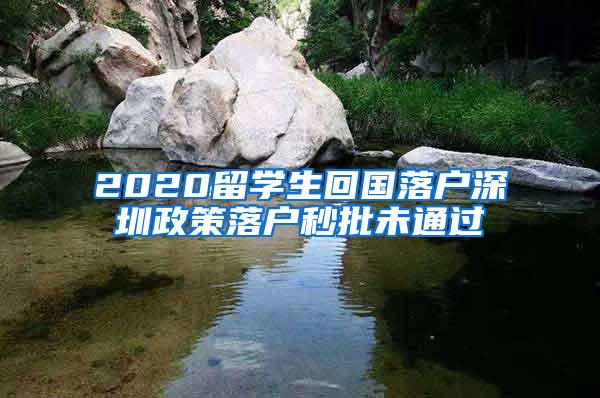 2020留學(xué)生回國落戶深圳政策落戶秒批未通過