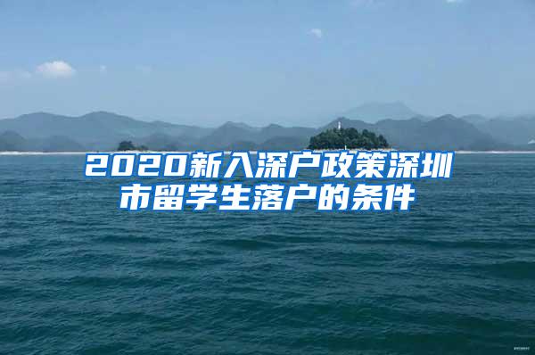 2020新入深戶政策深圳市留學(xué)生落戶的條件