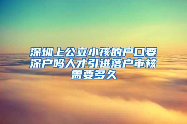 深圳上公立小孩的戶口要深戶嗎人才引進(jìn)落戶審核需要多久