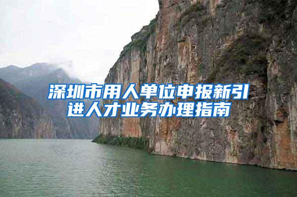 深圳市用人單位申報(bào)新引進(jìn)人才業(yè)務(wù)辦理指南