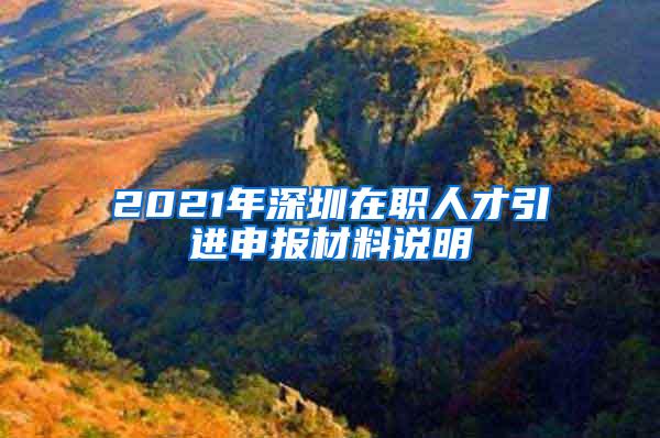 2021年深圳在職人才引進(jìn)申報(bào)材料說明