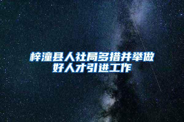 梓潼縣人社局多措并舉做好人才引進(jìn)工作