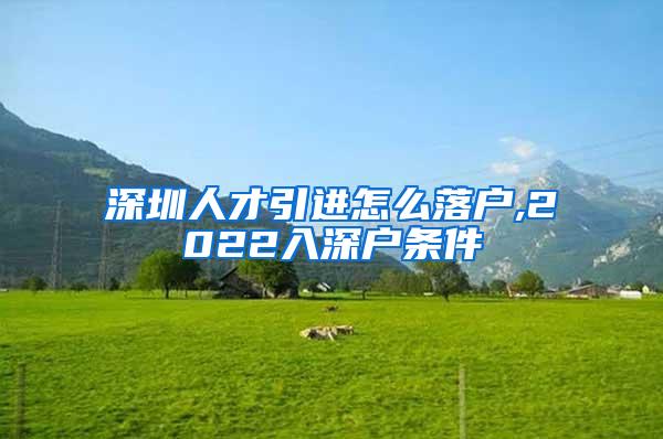 深圳人才引進(jìn)怎么落戶,2022入深戶條件