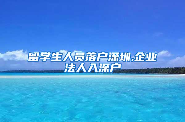 留學(xué)生人員落戶深圳,企業(yè)法人入深戶