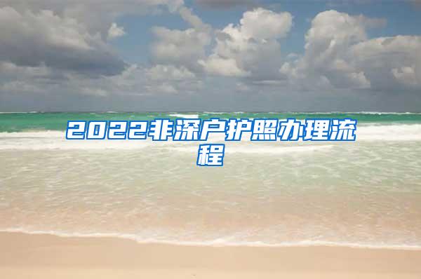 2022非深戶護照辦理流程