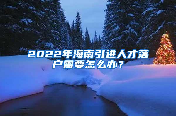 2022年海南引進(jìn)人才落戶需要怎么辦？