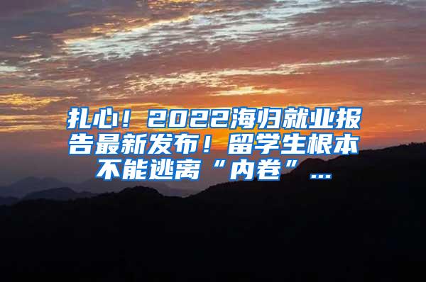 扎心！2022海歸就業(yè)報告最新發(fā)布！留學生根本不能逃離“內(nèi)卷”...