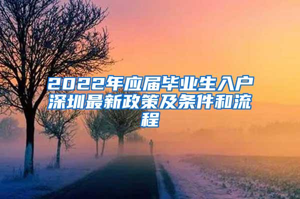 2022年應(yīng)屆畢業(yè)生入戶(hù)深圳最新政策及條件和流程