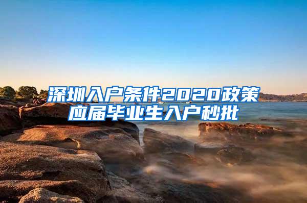 深圳入戶條件2020政策應(yīng)屆畢業(yè)生入戶秒批