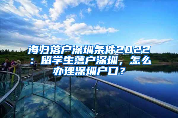 海歸落戶(hù)深圳條件2022：留學(xué)生落戶(hù)深圳，怎么辦理深圳戶(hù)口？