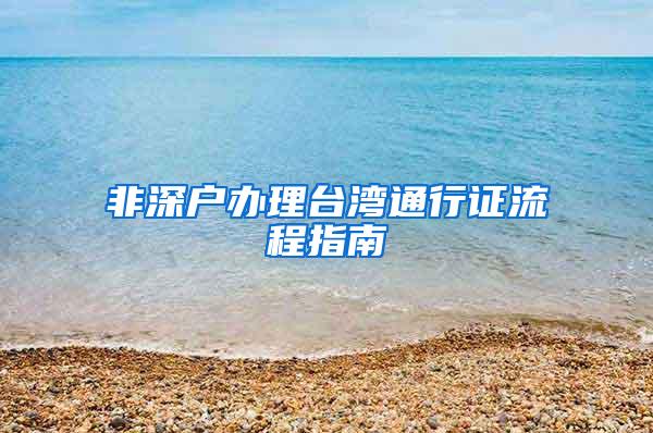 非深戶辦理臺灣通行證流程指南