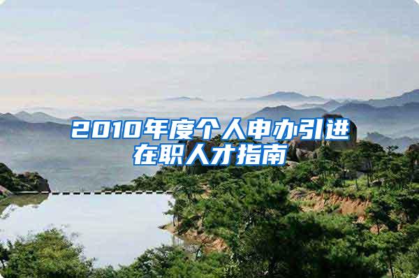 2010年度個人申辦引進在職人才指南