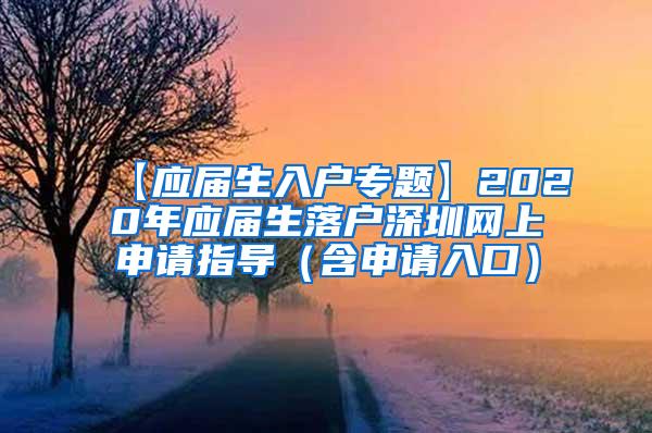 【應(yīng)屆生入戶專題】2020年應(yīng)屆生落戶深圳網(wǎng)上申請指導(dǎo)（含申請入口）