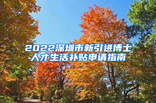 2022深圳市新引進(jìn)博士人才生活補(bǔ)貼申請(qǐng)指南