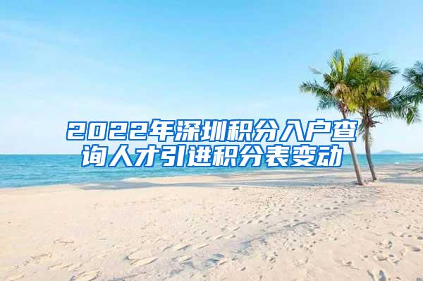 2022年深圳積分入戶查詢?nèi)瞬乓M積分表變動