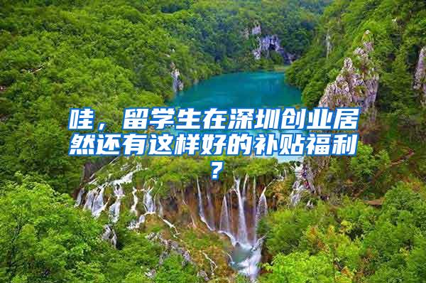 哇，留學(xué)生在深圳創(chuàng)業(yè)居然還有這樣好的補貼福利？