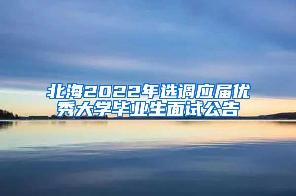 北海2022年選調(diào)應(yīng)屆優(yōu)秀大學(xué)畢業(yè)生面試公告