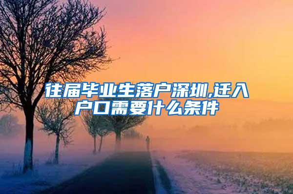 往屆畢業(yè)生落戶深圳,遷入戶口需要什么條件