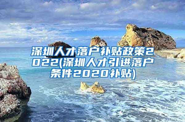 深圳人才落戶補貼政策2022(深圳人才引進落戶條件2020補貼)