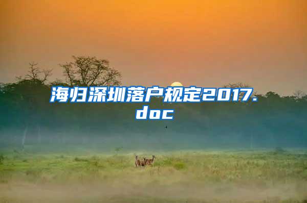 海歸深圳落戶規(guī)定2017.doc