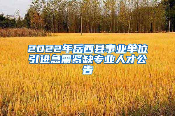 2022年岳西縣事業(yè)單位引進(jìn)急需緊缺專業(yè)人才公告