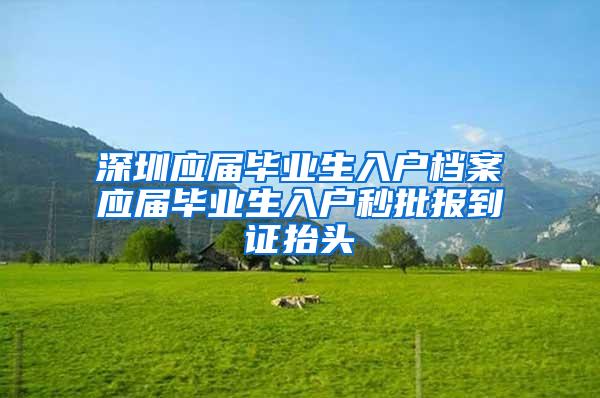 深圳應屆畢業(yè)生入戶檔案應屆畢業(yè)生入戶秒批報到證抬頭