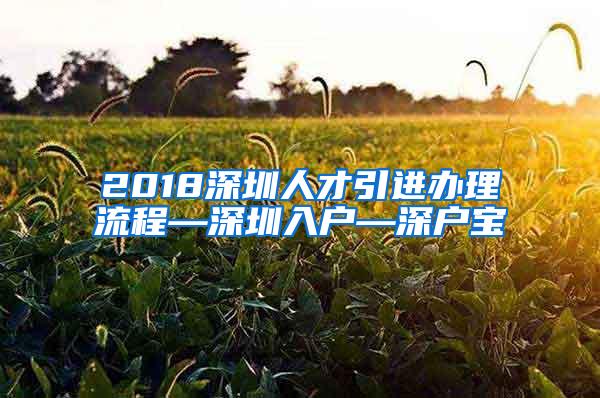 2018深圳人才引進辦理流程—深圳入戶—深戶寶