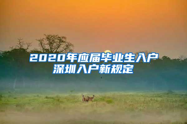 2020年應(yīng)屆畢業(yè)生入戶(hù)深圳入戶(hù)新規(guī)定