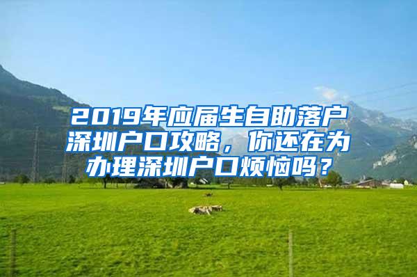 2019年應屆生自助落戶深圳戶口攻略，你還在為辦理深圳戶口煩惱嗎？