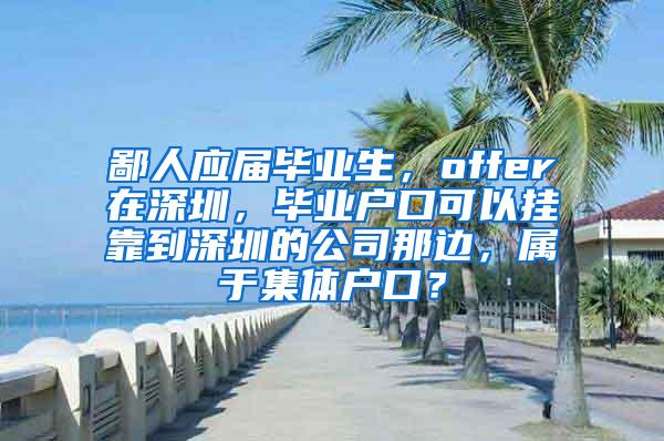 鄙人應(yīng)屆畢業(yè)生，offer在深圳，畢業(yè)戶口可以掛靠到深圳的公司那邊，屬于集體戶口？