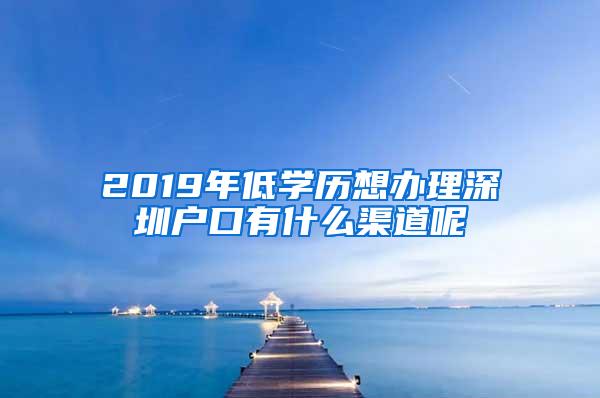 2019年低學(xué)歷想辦理深圳戶口有什么渠道呢