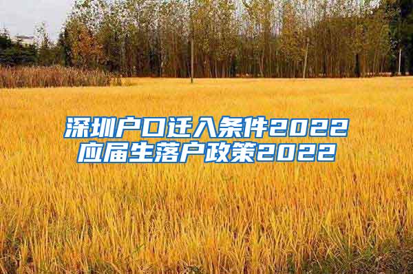 深圳戶口遷入條件2022應(yīng)屆生落戶政策2022