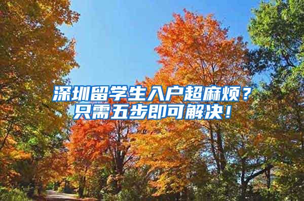 深圳留學(xué)生入戶超麻煩？只需五步即可解決！