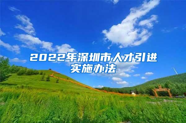 2022年深圳市人才引進實施辦法