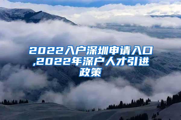 2022入戶深圳申請入口,2022年深戶人才引進(jìn)政策