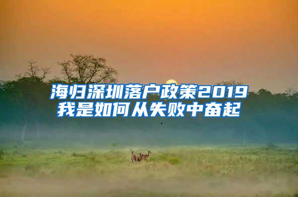 海歸深圳落戶政策2019我是如何從失敗中奮起