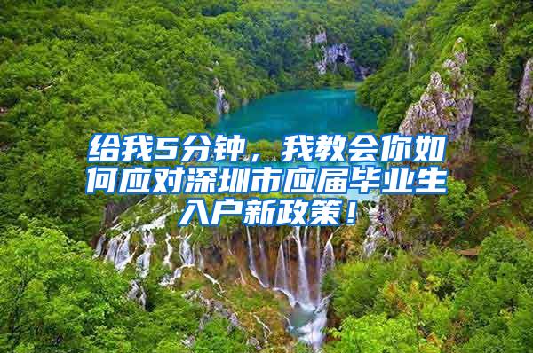 給我5分鐘，我教會你如何應對深圳市應屆畢業(yè)生入戶新政策！