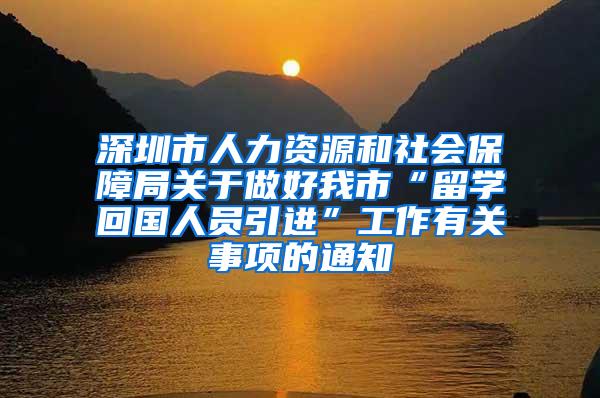 深圳市人力資源和社會(huì)保障局關(guān)于做好我市“留學(xué)回國人員引進(jìn)”工作有關(guān)事項(xiàng)的通知