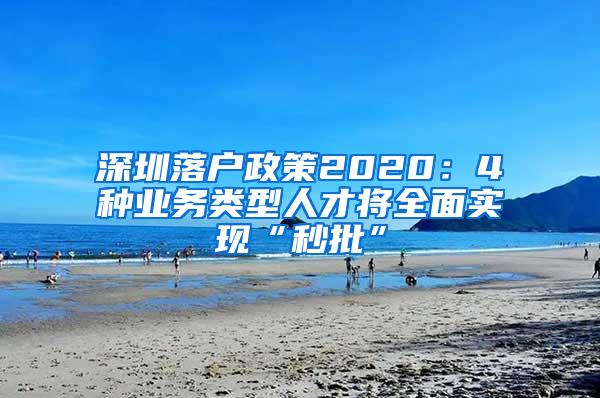 深圳落戶政策2020：4種業(yè)務(wù)類型人才將全面實(shí)現(xiàn)“秒批”