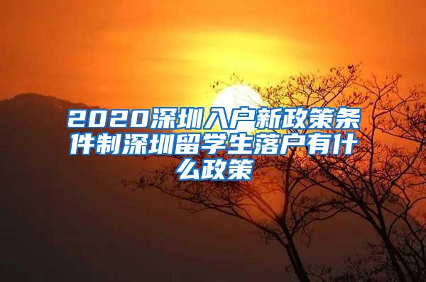 2020深圳入戶新政策條件制深圳留學(xué)生落戶有什么政策