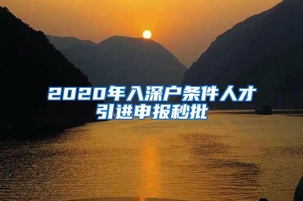 2020年入深戶條件人才引進(jìn)申報(bào)秒批