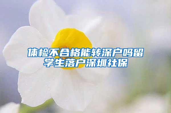 體檢不合格能轉(zhuǎn)深戶嗎留學(xué)生落戶深圳社保