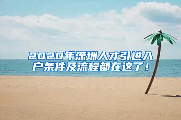 2020年深圳人才引進(jìn)入戶條件及流程都在這了！