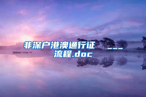 非深戶港澳通行證  ___流程.doc