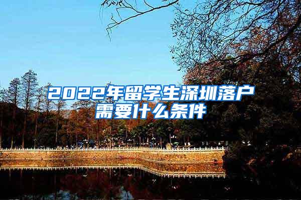 2022年留學(xué)生深圳落戶需要什么條件