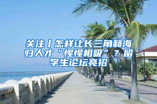 關(guān)注丨怎樣讓長(zhǎng)三角和海歸人才“惺惺相吸”？留學(xué)生論壇亮招