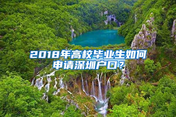 2018年高校畢業(yè)生如何申請(qǐng)深圳戶口？