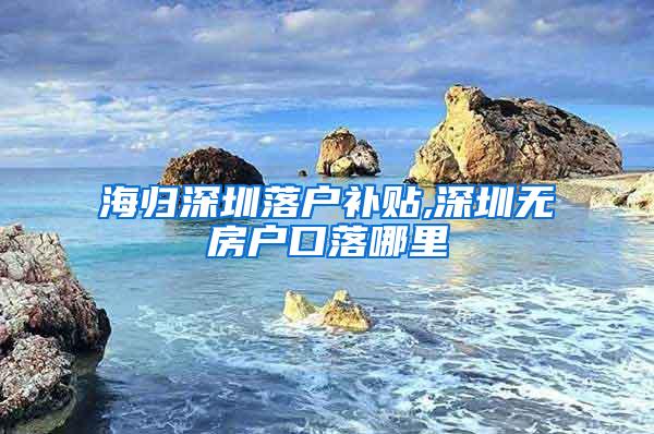 海歸深圳落戶補(bǔ)貼,深圳無房戶口落哪里